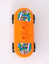 LEGO ORANGE  SKATEBOARD MINIFIGURE