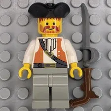 Lego Pirates Minifigure PI053 Pirate Brown Vest Ascot