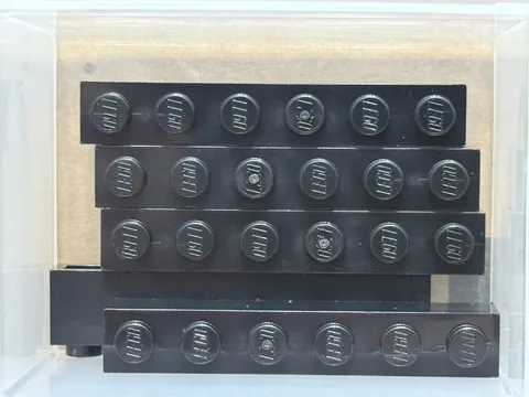 LEGO Parts - Black Brick 1 x 6 - No 3009 - QTY 5