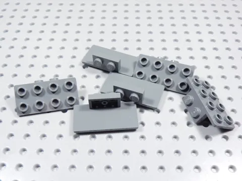 LEGO Lot of 6 Dark Bluish Gray 1x2-2x4 Brackets BE