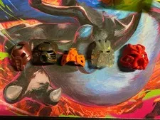 Bionicle Mask Lot TIME, Glitter, Copper, Infected, Light Hau LEGO