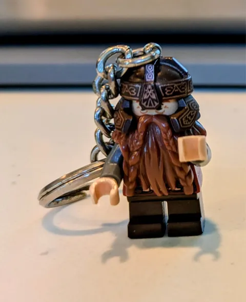 Lego GIMLI Keychain Hobbit &Lord of the Rings DWARF #850516