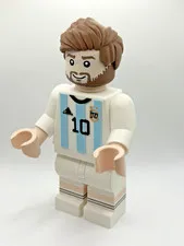 3D print LEGO Like Messi Fan Art Inspired 9inch Argentina #10 White/Blue Uniform