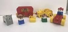 Vintage DUPLO LEGO RODEO HORSE WAGON CAR HORSESHOE SET + EXTRA
