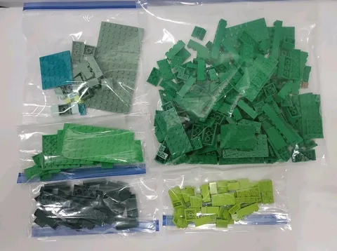 Lego Blocks, Random Sizes, Shades Of Green, 1.0 lbs