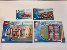 Lego Books 1-4 Lego 7208 Fire Station Town City Instructions Only!