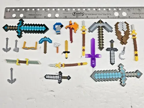LEGO Assorted Weapons Minecraft Bows Swords Pickaxes Bow Lot Microsoft Toys