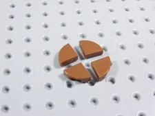 LEGO Lot of 4 Reddish Brown 1x1 Smooth Round Corner Tiles Plates BA