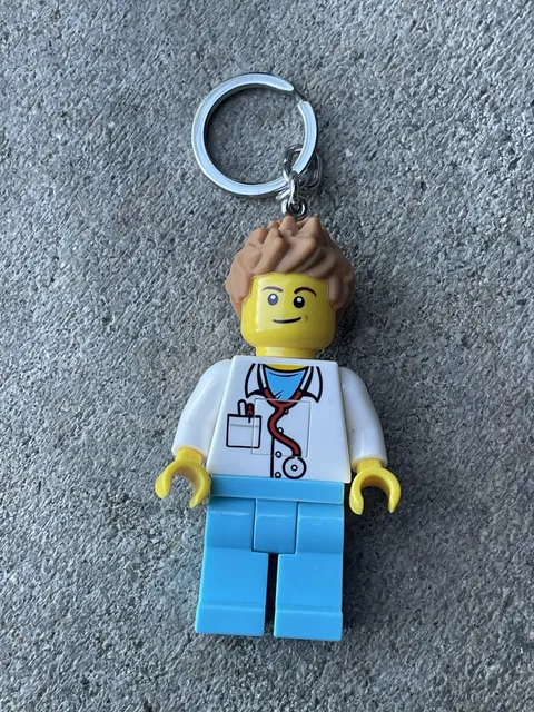LEGO City Large 3" Tall Figure Keychain Light Doctor Bag Charm w/ Light KE184H