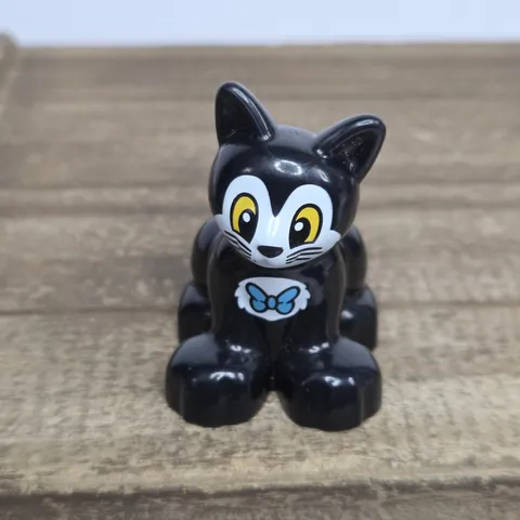 Lego Duplo Figure Black Cat w/ Bow Tie