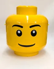 Large 2013 Yellow Lego Storage Head w/Trays & Handle 8+ Pounds Total Weight