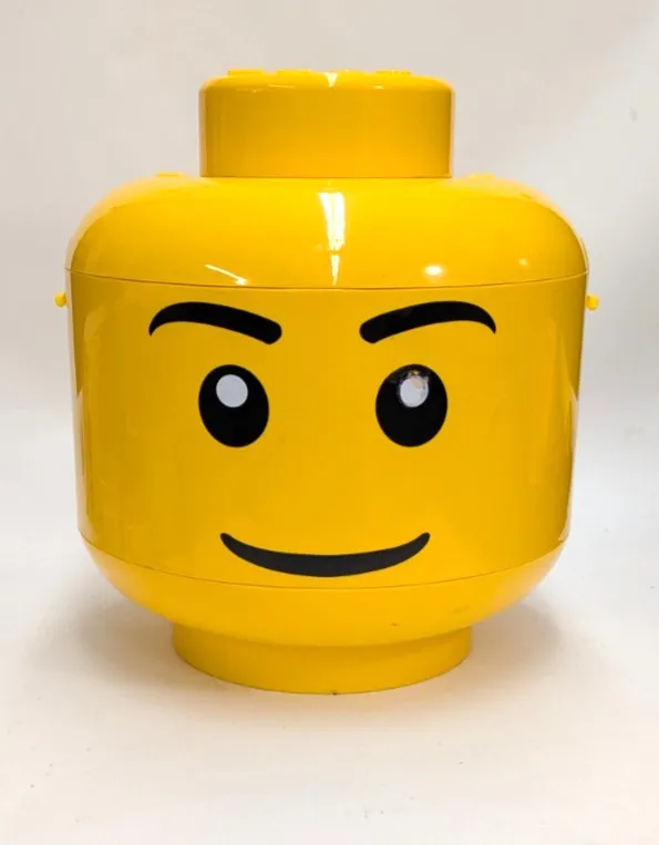 Large 2013 Yellow Lego Storage Head w/Trays & Handle 8+ Pounds Total Weight
