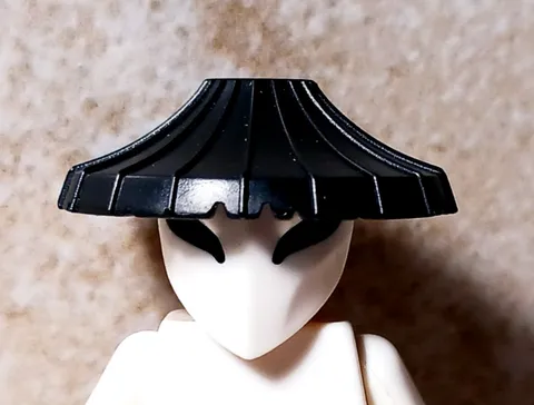New LEGO Asian Theater Mask White Black Hat Conical White Face Paint Comic drama