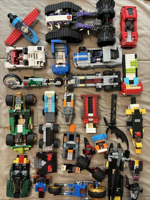 LEGO Vehicle Lot Partial Builds Cars Planes Batman Lamborghini Ferrari ~4 Lbs