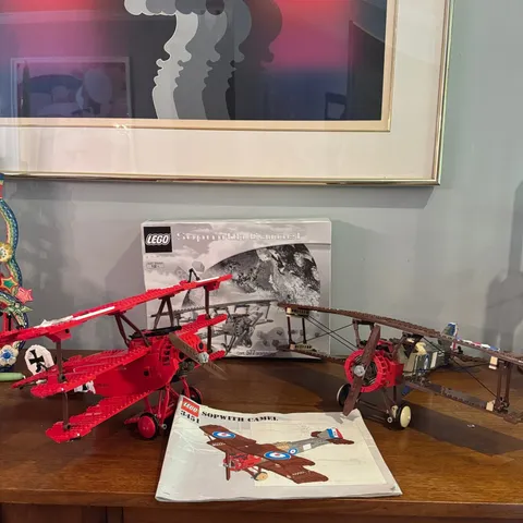 Lego 3451 Sopwith Camel Biplane & 10024 Red Baron Airplane Building Set *READ