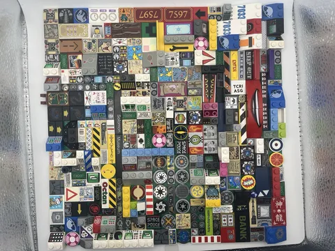 Lego Decal And Sticker Parts Lot And Baseplate Rare Cool Prints See Pics