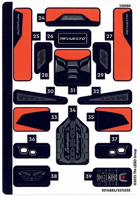 LEGO STICKER SHEET #2 ONLY 77238 LAMBORGHINI REVUELTO + HURACAN STO from set New