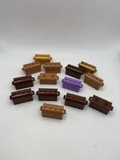 LEGO Bulk Lot x14 Treasure Chest Container Reddish Brown, Gold, Medium Nougat