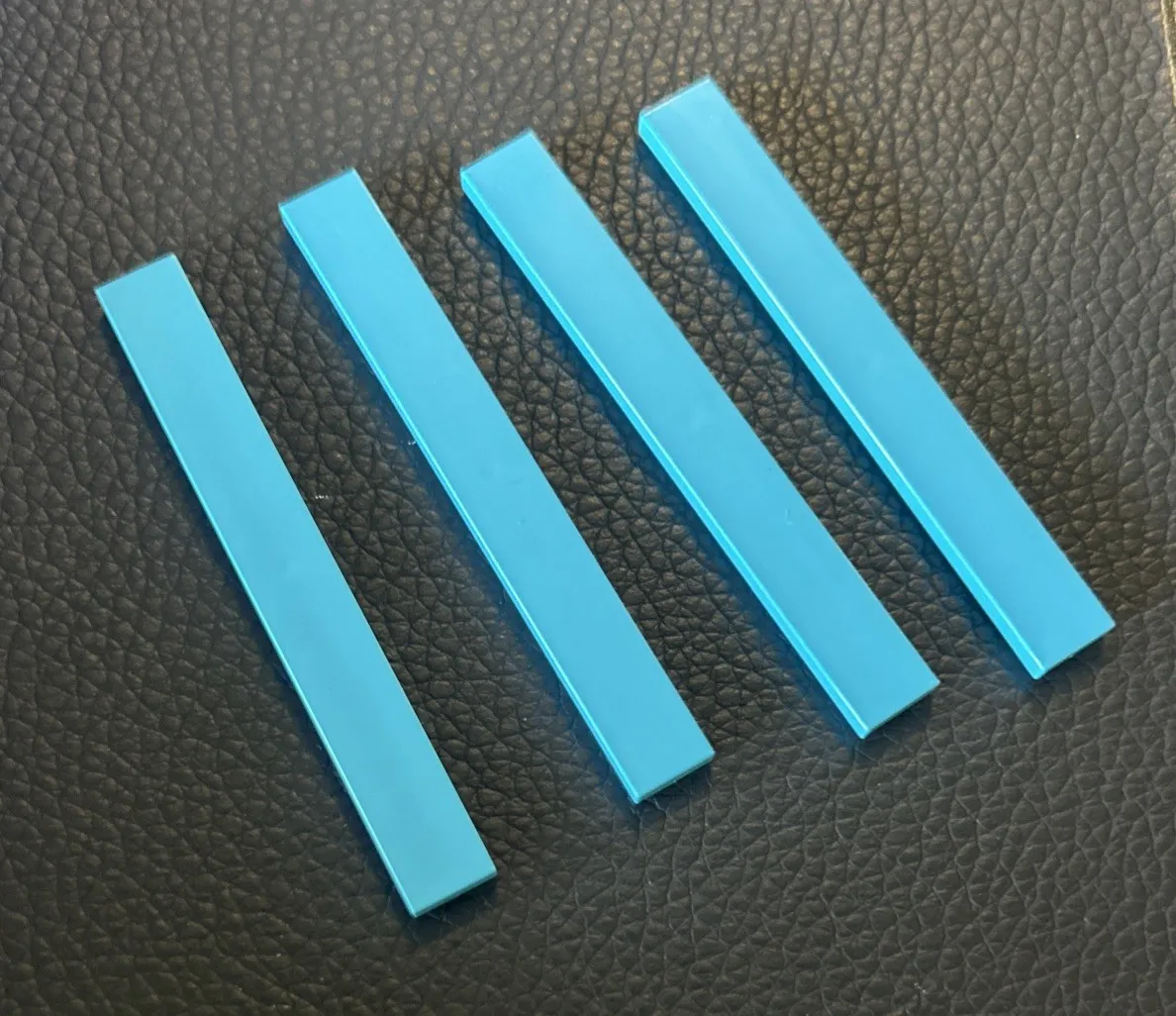 Lego Lot 4 Tile Flat Smooth 1 x 8 Stud Pieces 1x8 Part #4168 Medium Azure