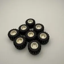 LEGO Wheel & Tire Assembly 6014bc05 11mm D x 12mm LOT OF 8 White 6014b / 87697