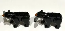 Set of (2) Genuine Lego Black Bears Tan Muzzle Forest Animal 2 Studs