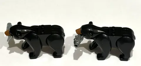 Set of (2) Genuine Lego Black Bears Tan Muzzle Forest Animal 2 Studs