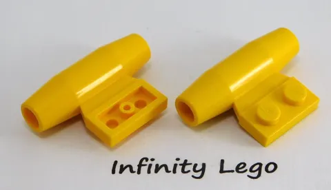 4 LEGO Yellow Plane Jet Airplane Engine 1 x 2 Side Plate with Axle Holders 3475