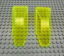 Lego 2507 Trans-Neon Green Windscreens (2 Pieces)  10 x 4 x 2 1/3 Canopy
