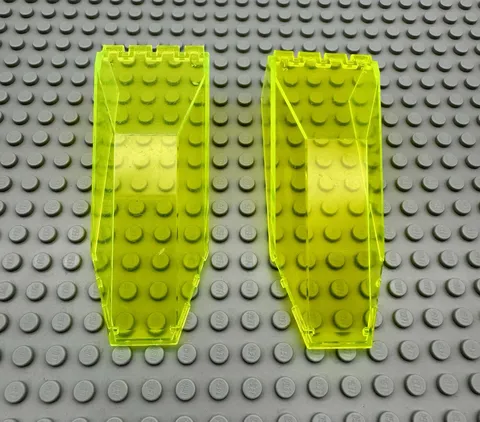 Lego 2507 Trans-Neon Green Windscreens (2 Pieces)  10 x 4 x 2 1/3 Canopy