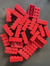 LEGO 3001 Red Brick 2 x 4 - 27 Pieces Dented