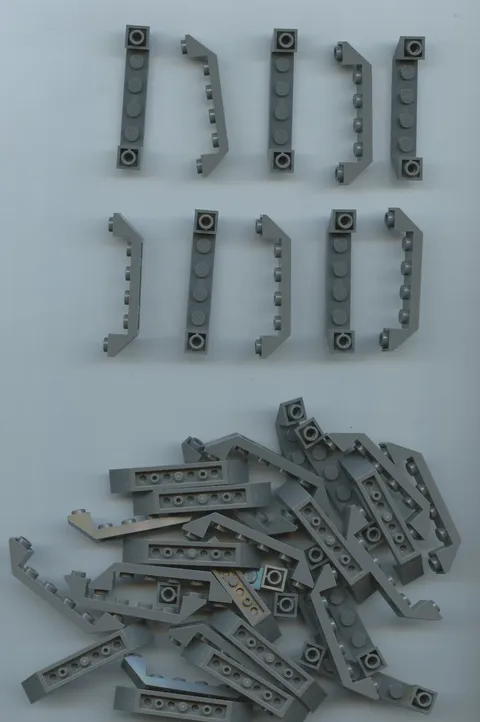 LEGO x 40 Dark Bluish Gray Slope, Inverted 45 6 x 1 Double with 1 x 4 Cutout