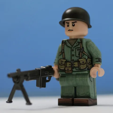 LEGO Minifig Co. Custom WW2 USMC Soldier With BrickArms Rifle