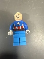 LEGO Captain America Minifigure Marvel Super Heroes Dual Face Blue Suit
