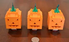 LOT OF 3 LEGO SEASONAL: THREE HALLOWEEN CARVED PUMPKIN (40055) RETIRED ORANGE