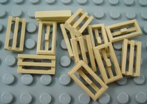 LEGO Lot of 12 Tan 1x2 City Creator Modular Grill Tile Pieces