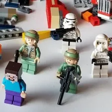 Lego Bulk Lot Star Wars Minecraft Steve  Figures  Wheels 1 lb. 11 oz. Clean