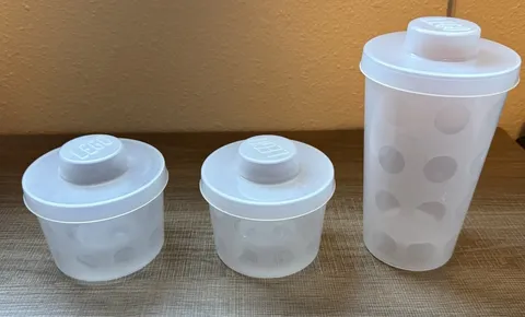 3 LEGO Pick-A-Brick Cups w/ Lids - Large & Small LEGO plastic storage containers