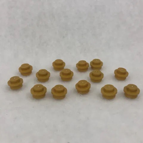 LEGO 4073 Pearl Gold Plate, Round 1 x 1 (x14)