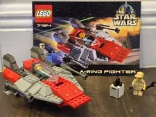 LEGO Star Wars: A-Wing Fighter (7134) 100% complete set (2000) with minifigures