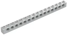 Lego Light Gray (old) TECHNIC Brick 1 x 16 with Holes Qty 1 Part 3703 T1