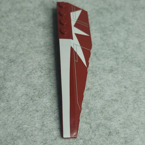 LEGO 42061pb14 Wedge 12 x 3 Left SW White Stripe Starburst Pattern Dark Red x1