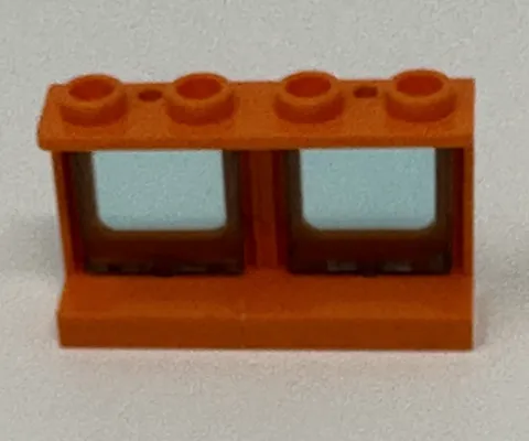 Orange Lego 1x4x2 Plane Window 61345 from 60195 Blue Glass
