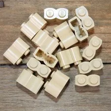 LEGO Tan Brick Modified 1x2 with Log Profile Part No. 30136 Qty 15