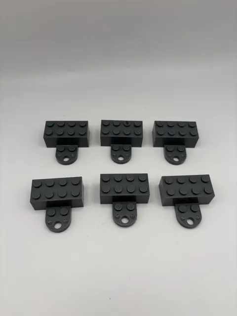 Lot Of 6 2x4 Magnetic Brick w/ Tow Extension Plate, Part# 74188, Dark Bl Gray