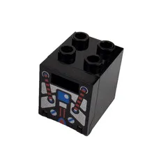 LEGO Black Container Box 2 x 2 x 2 Door Slot Spyrius Pattern 4346px15 4345
