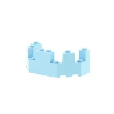 1x LEGO Town Castle Wall Corner 4x8x2 Bright Light Blue Brick 6066 6056246