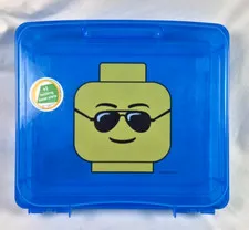 Empty Lego Blue Project Case Minifigure Storage Case Head Sunglasses 2013