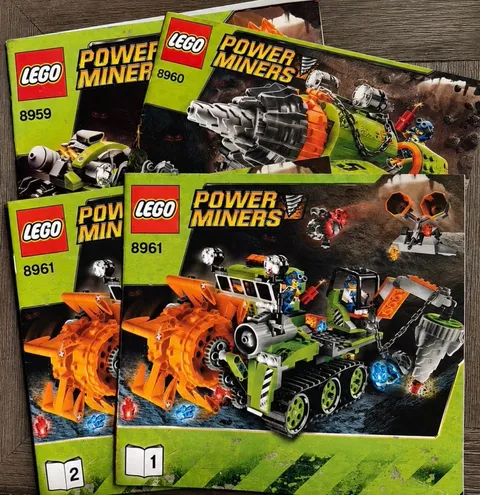 LOT Lego Power Miners 8959, 8960, 8961 Book 1 & 2 Instruction Manuals BOOKS ONLY