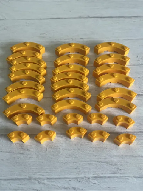 LEGO BRIGHT LIGHT ORANGE LOT 31 PCS 2X2 4X4 MACARONI BRICK VARIETY