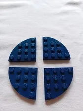 No 99 4 X Lego Sheets 4x4 Round Corner 30566 Dark Blue